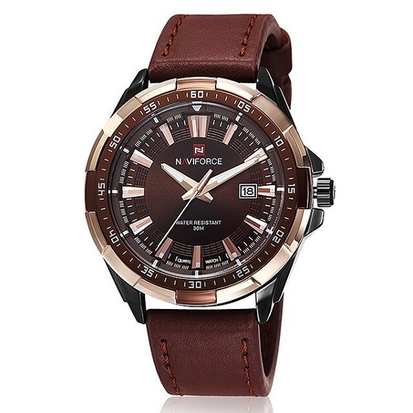 Naviforce NF9056 Men Leather Band Quartz