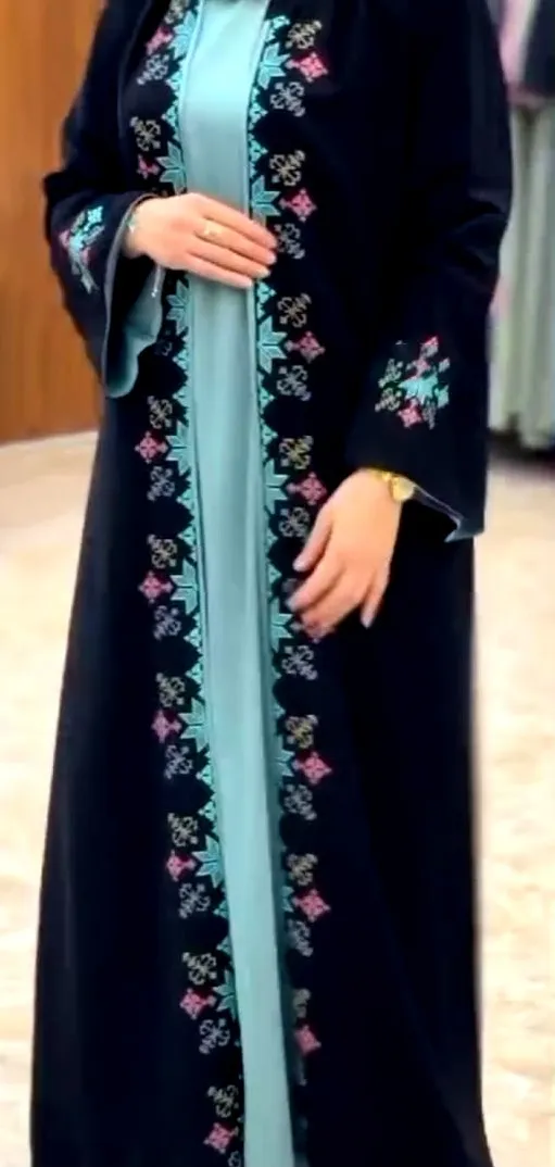 Abaya Koti Borka Dress, Dubai Cherry Embroidered