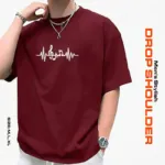 Men's Stylish Drop Shoulder- Maroon