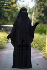 Muttaki Borka Set, 3 Pieces with Hijab and Nikab