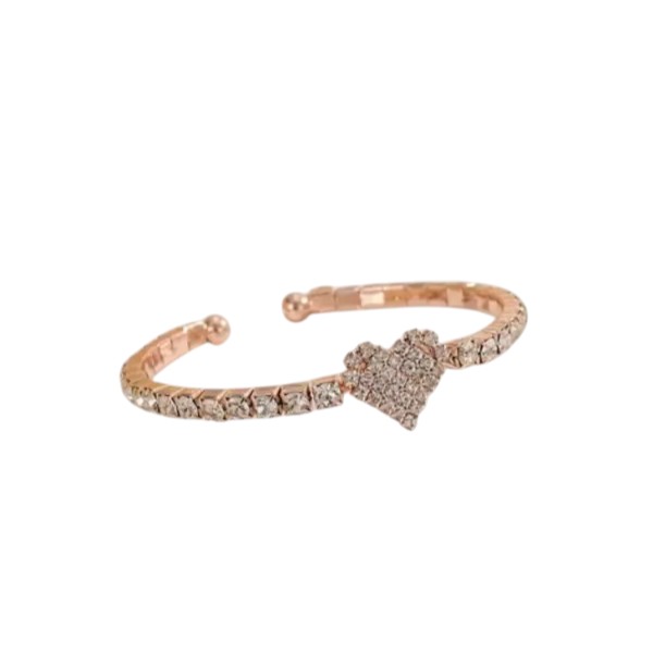 Bracelet Rhinestone Heart Decor Cuff for Women