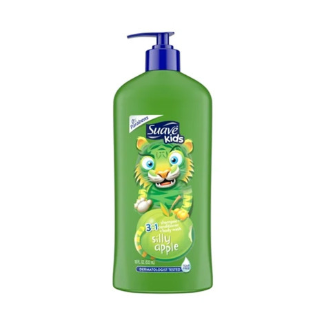 Suave Kids Silly Apple 3 In 1 Shampoo + Conditioner + Body Wash  532ml (USA)
