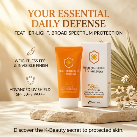 3W Clinic Multi Protection UV Sun Block SPF50 70ml (Korea)