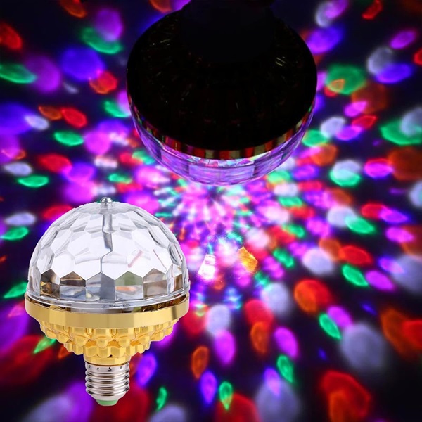 mposei Colorful Rotating Magic Ball Light, Party Lights Disco Ball, Mirror Disco Ball Shape Bulb, Magic Rotating Ball Light Bulb with Sockets for Home