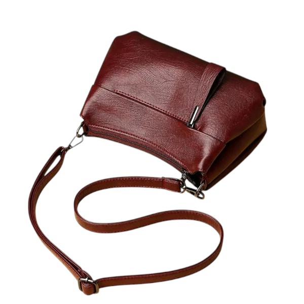 Crossbody bag atipasial leather (maroon)