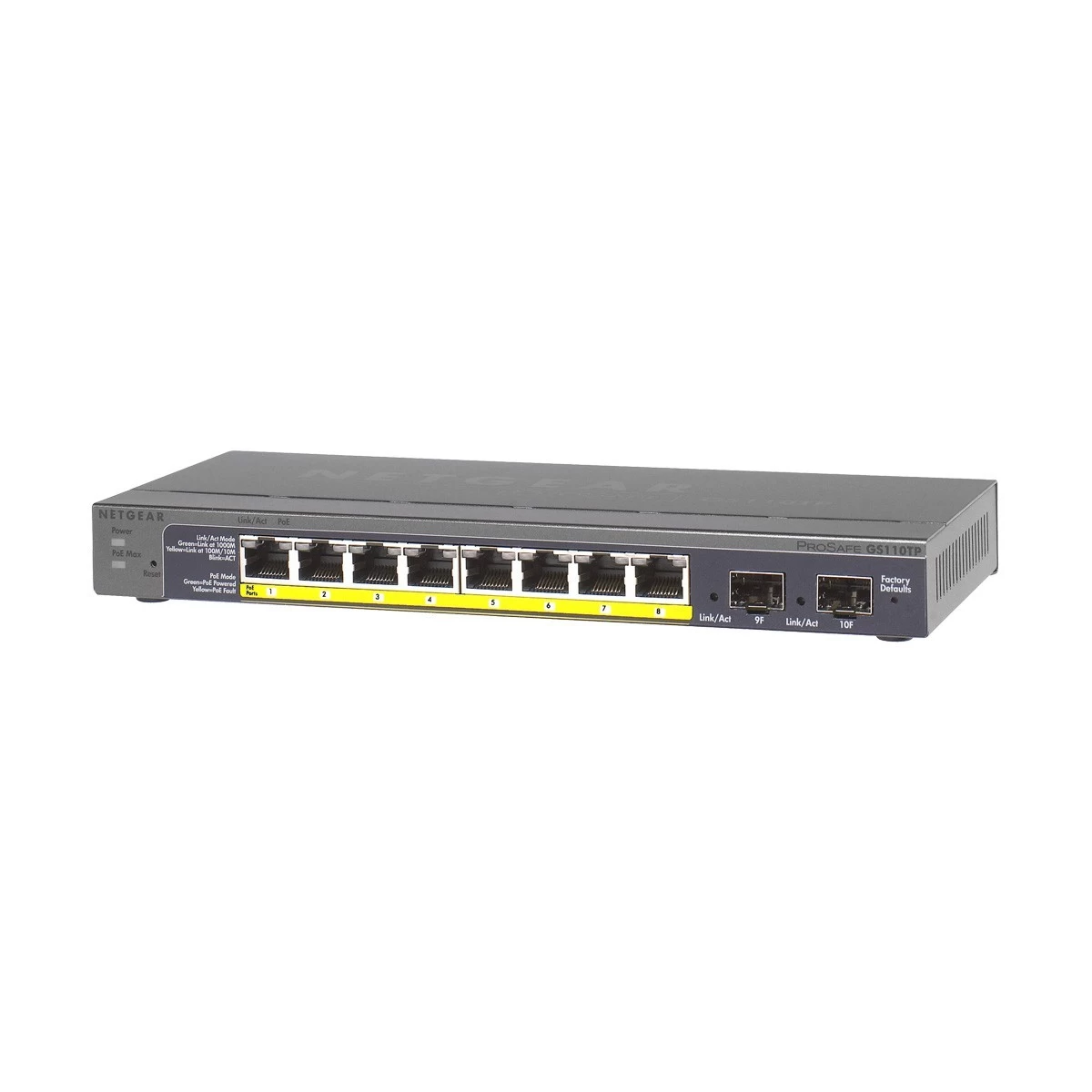Netgear ProSafe GS110TP 8 Port Gigabit PoE Smart Switch with 2 SFP