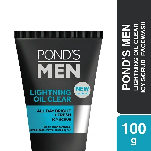 Pond's Men Facewash Lightning Oil Clear Icy Scrub (100gm)