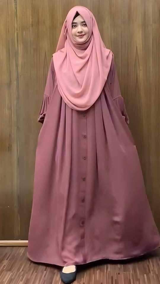 Side Pocket Borka in Cherry Fabric, Borka Only, No Hijab