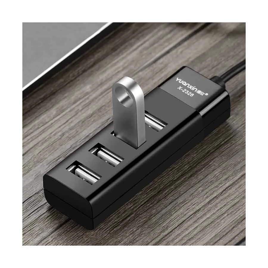 Yuanxin X-2328 USB 2.0 to Quad USB Hub Black 1.5 Meter