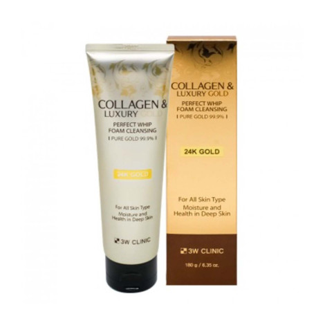 3W Clinic Collagen & Luxury Gold Perfect Whip Foam Cleansing 180g (Korea)
