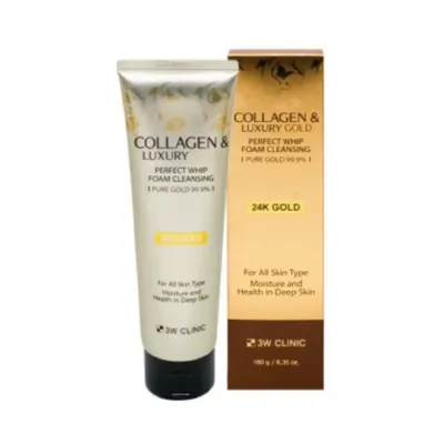 3W Clinic Collagen & Luxury Gold Perfect Whip Foam Cleansing 180g (Korea)