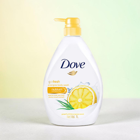 Dove Go Fresh Grapefruit & Lemongrass Scent Energize Body Wash 1L  (Indonesia)