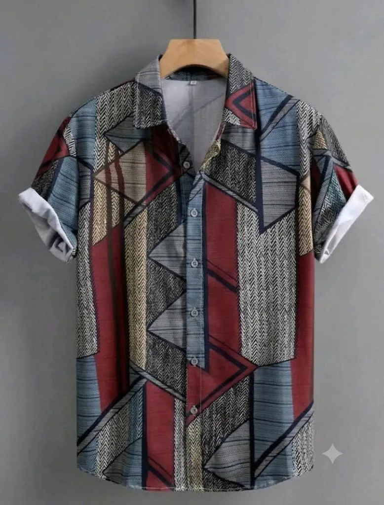Men's Half Sleeve Micro Fabric Vertical Stripe Casual Shirt