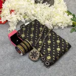 Premium Half Silk Jamdani Saree Combo Set - Black