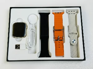 HW9 Pro Max Smart Watch (3 Straps In 1) – Orange Color