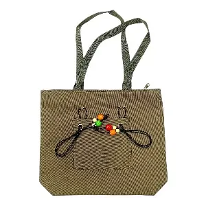 Beaded Boho Canvas Tote Bag