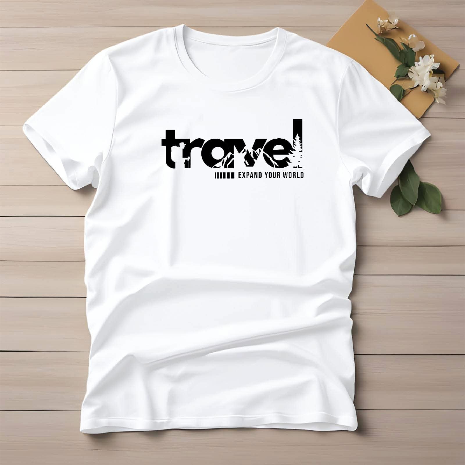 Men's Basic Printed T-Shirt in Pure Cotton, Sizes M to XXL