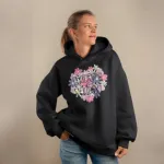 Premium Comfortable Printed Ladies Winter Hoodie ( Black )