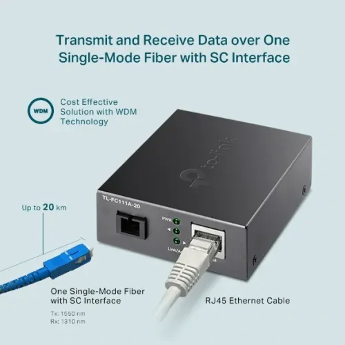 TP-Link TL-FC111A-20 10/100 Mbps WDM Media Converter