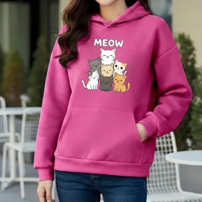 Premium Comfortable Printed Ladies Winter Hoodie