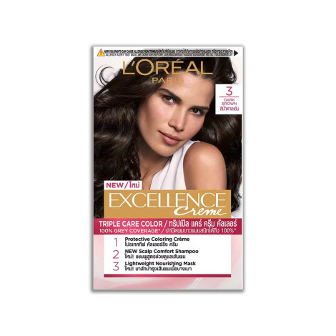 L'Oreal Excellence Creme Hair Colour- 3 Dark Brown (China)