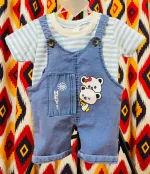 Baby Denim and Cotton Romper Set, T-Shirt and Pant, 9-12M