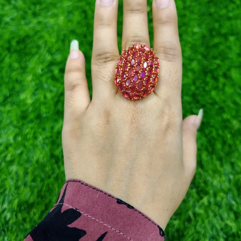 Royal Ruby Cluster Statement Ring