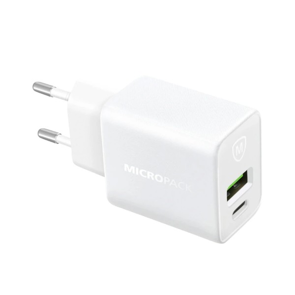Micropack MWC-233 PD 33W USB & USB-C White Charger