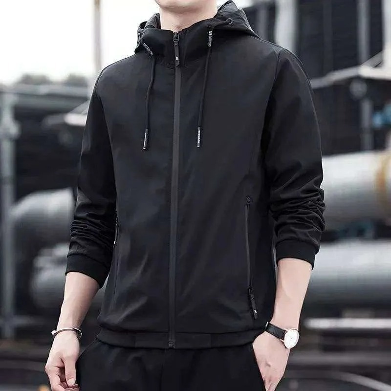 Men's Bonded Fabric Hoodie with Waterproof Zipper, 260 GSM