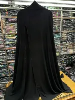 Abaya Full Set with Lace Work, Koti and Hijab, Body 36 to 46