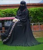Moriom Embroidery Borka with Hijab, Sizes 50 to 58