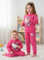 Unisex Kids Hoodie and Pant Set, One Side Brush, 6 Colour Choices