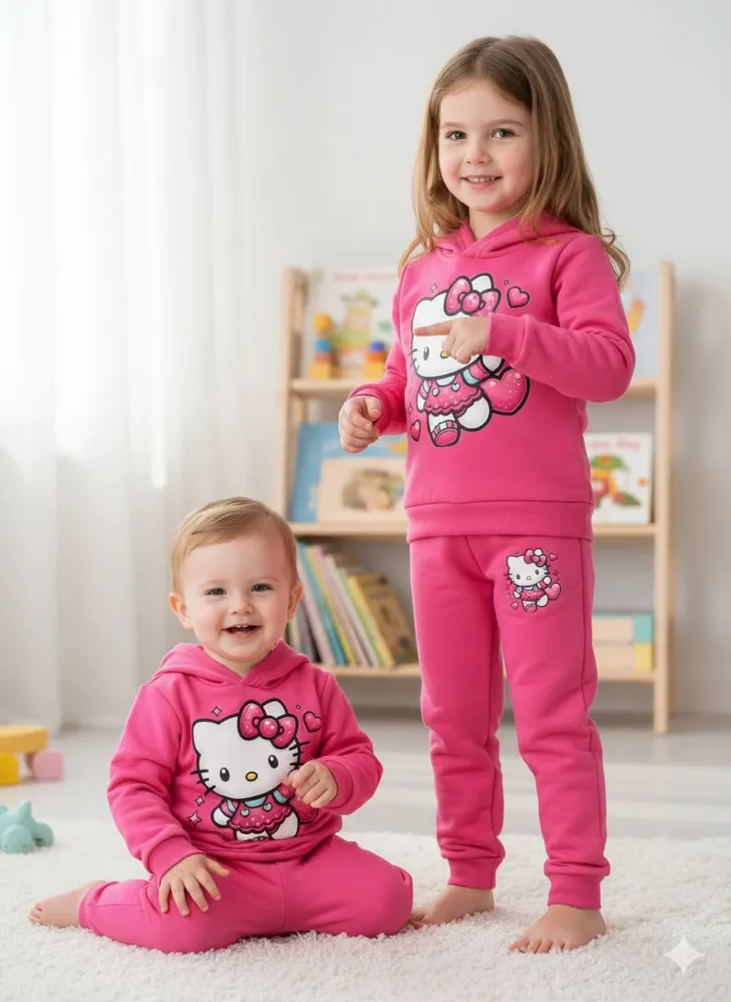 Unisex Kids Hoodie and Pant Set, One Side Brush, 6 Colour Choices