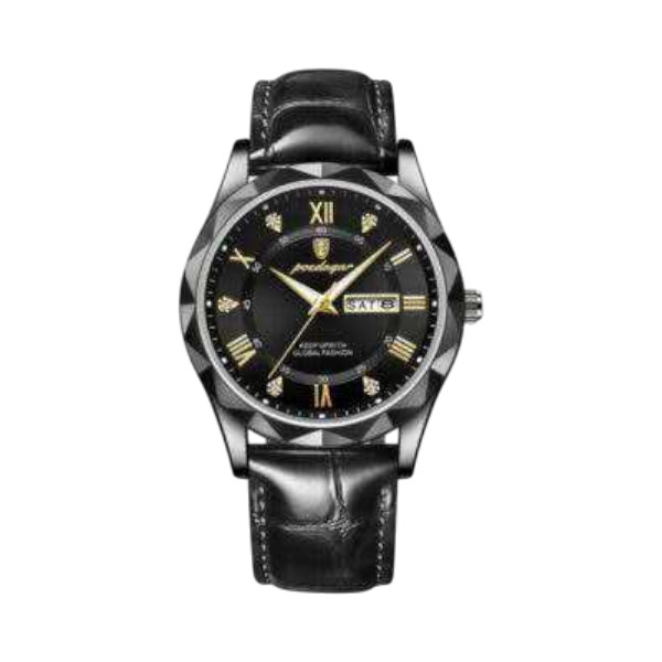 POEDAGAR 615L Men's Leather Quartz Watch