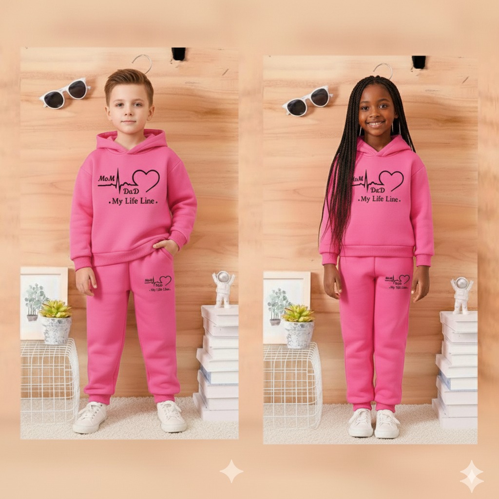 Kids Brushed Hoodie and Pant Set, Hoodie Chest 22 to 32 Inch