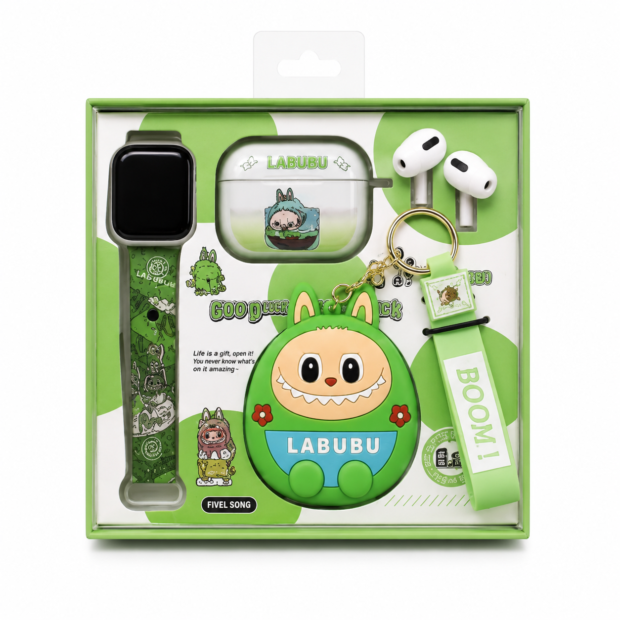 Pop Mart Labubu 2-in-1 Gadget Set – Cute Wireless TWS Earbuds & Smartwatch Strap Combo with Collectible Character Case