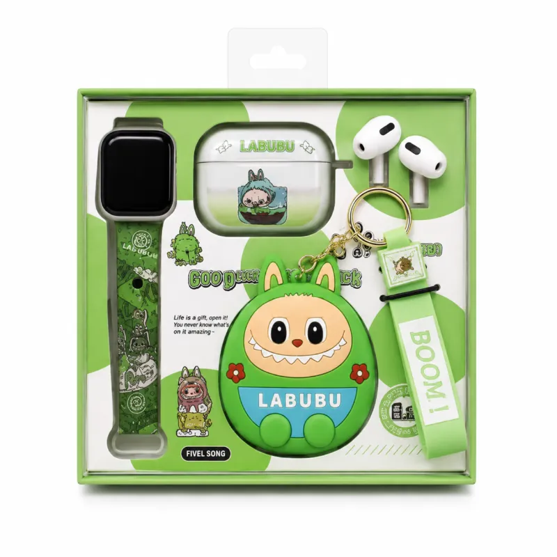 Pop Mart Labubu 2-in-1 Gadget Set – Cute Wireless TWS Earbuds & Smartwatch Strap Combo with Collectible Character Case