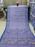 Half Silk Saree with Skin Print Work, No Blouse Piece