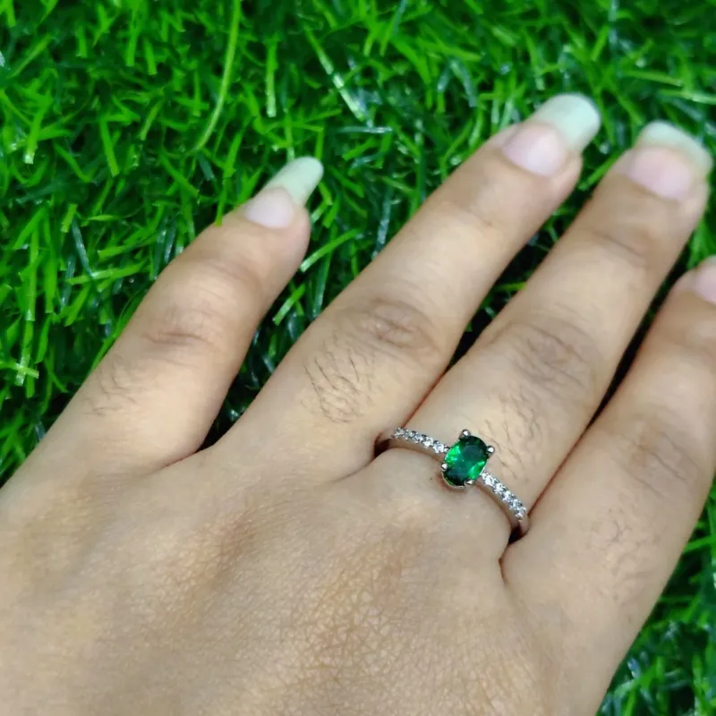 Sapphire Crystal Ring – Premium Silver Finish