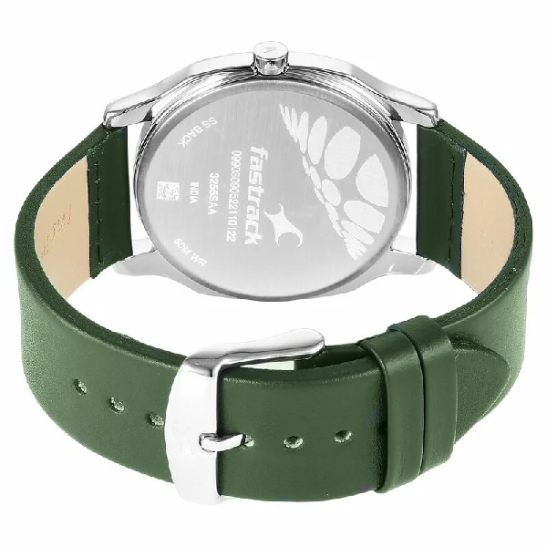 Fastrack NS3255SL02 Stunners Quartz Analog Green Dial Leather Strap Watch