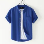 Fashionable half-sleeve shirt for men ( petrol)