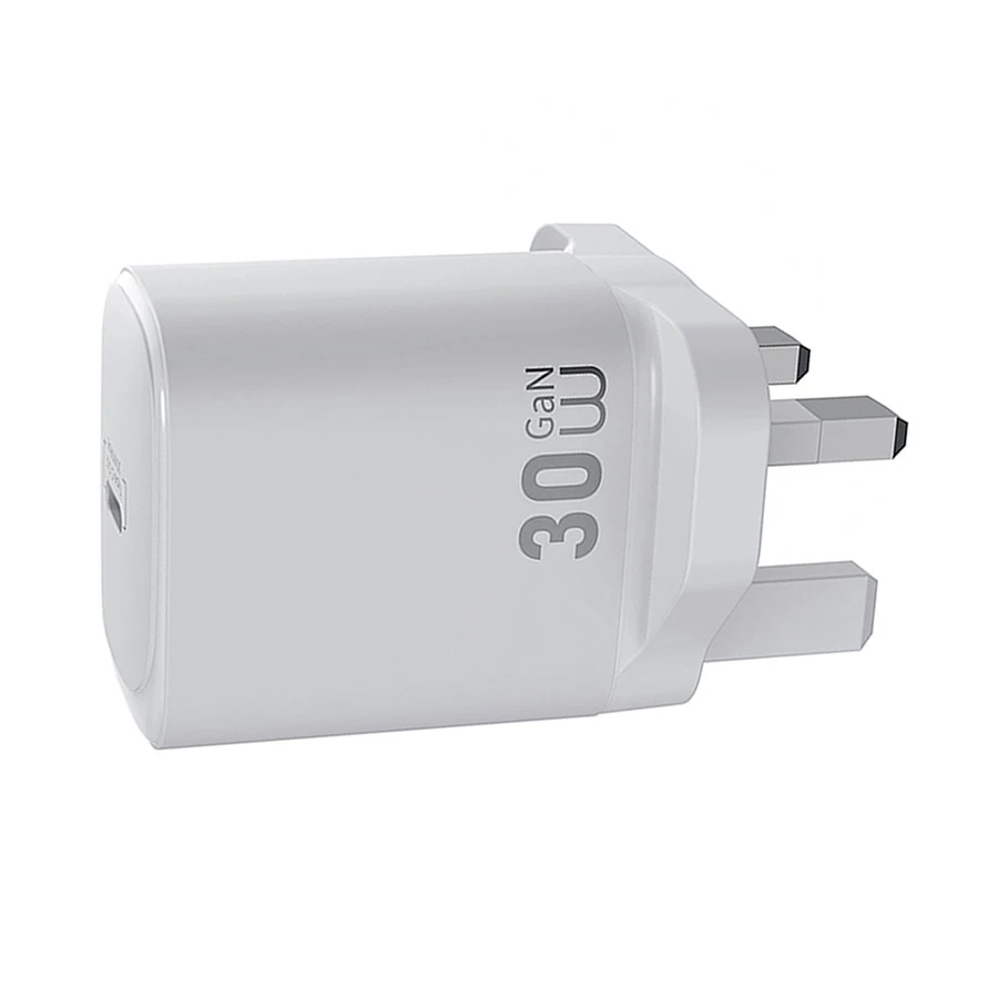 WiWU Essen Wi-G008 30W USB-C GaN Charger White (3 Pin, UK)