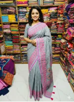 Boutique Screen Print Silk Saree, 13.5 Haath, 6 Colours