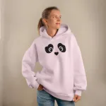 Premium Comfortable Printed Ladies Winter Hoodie ( Pink )