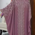 Stone Work Hijab Borka with Attached Koti, Sizes 52 to 56