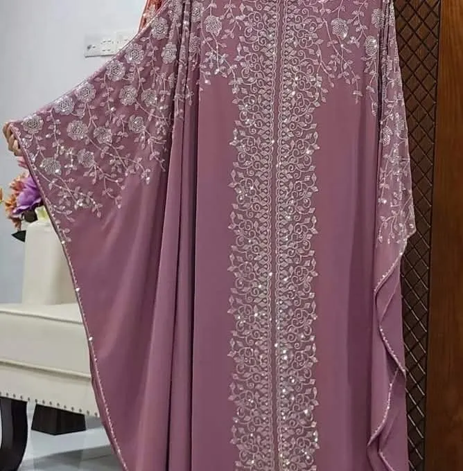 Stone Work Hijab Borka with Attached Koti, Sizes 52 to 56