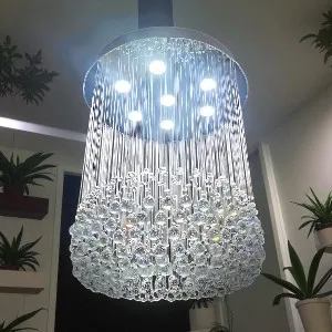 Qulik Modern Crystal Chandelier Hanging Swimming Circle Ball LED Ceiling Light (QL-JX4060)