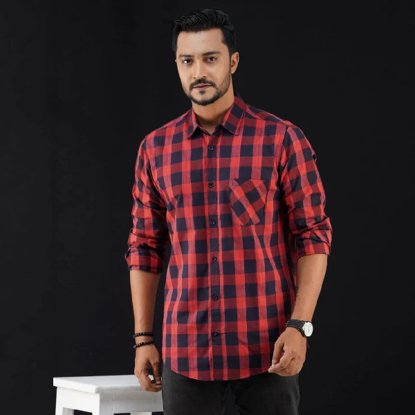 Comfortable Fashion Cotton full Sleeve Check Shirt for Men's