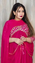Aliya Cut Linen Three Piece with Karchupi Work, 5 Colours