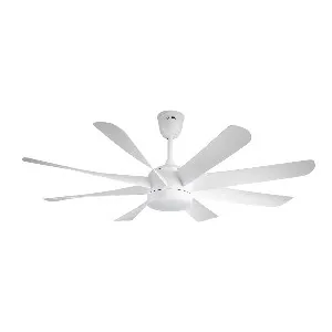 Qulik Helix UL 60"- Modern Decorative Silent ABS Blade Under light with Remote Ceiling Fan (White) Q-6522-W